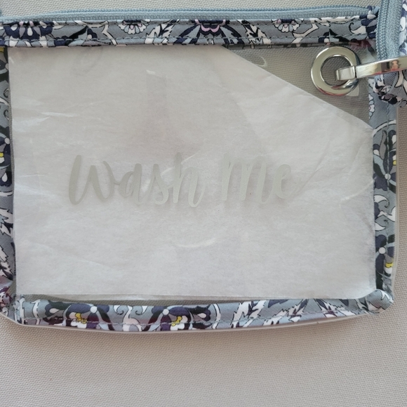 Vera Bradley Clear See through Pouch Wash Me Wear Me Travel Bag-Plaza Tile - Picture 3 of 4